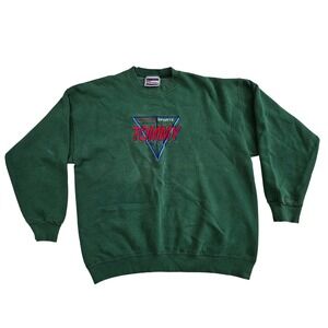 Vintage Tommy Hilfiger Sport Size Large Green Embroidered Crewneck Sweatshirt